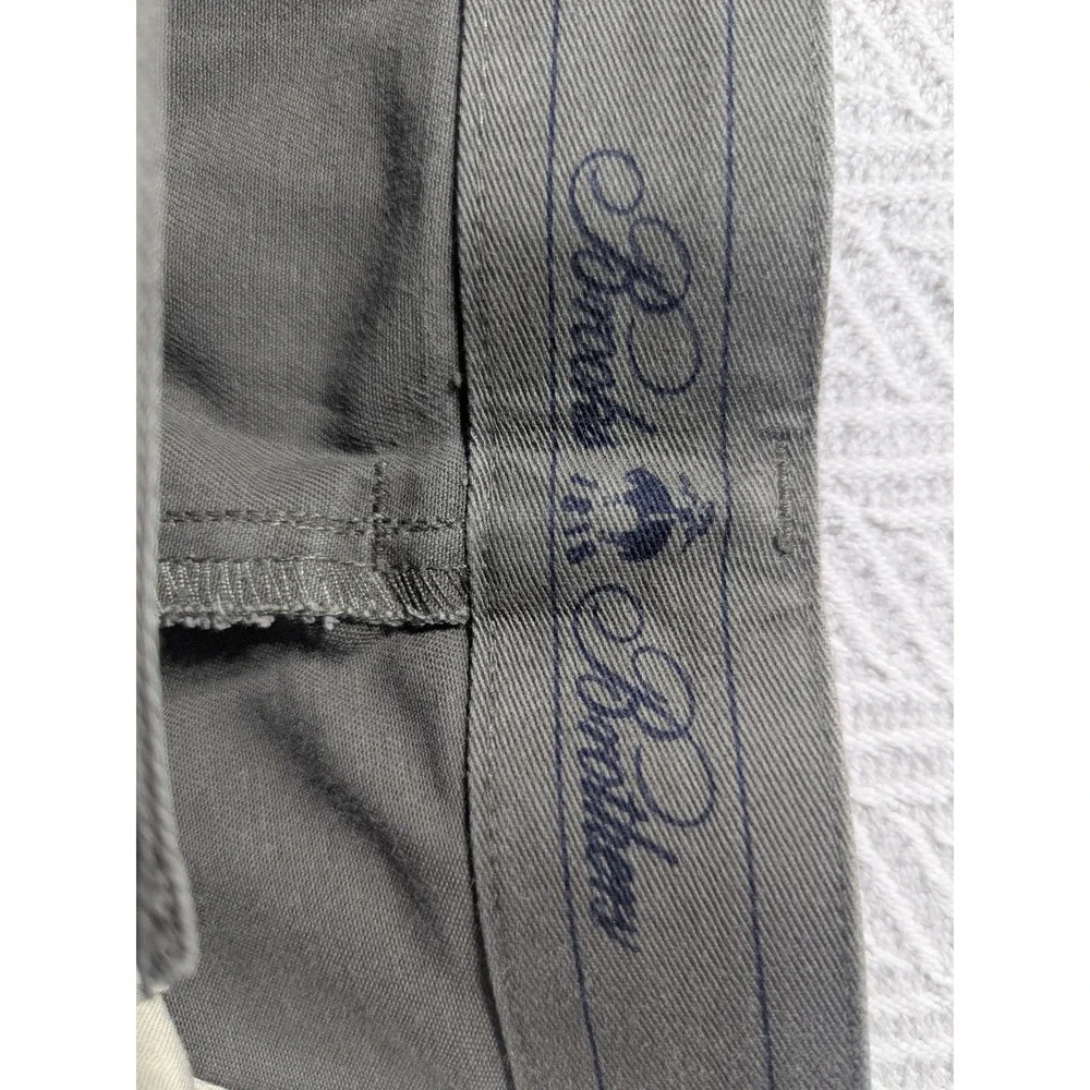 Brooks Brothers Men 35 Advantage Chino Shorts Gray / Olive Pleated Lightweight